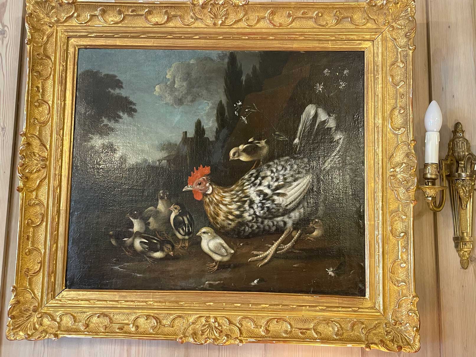 Tableau 19ème, Alimentando a las gallinas siècle Walter Frederick Osborne