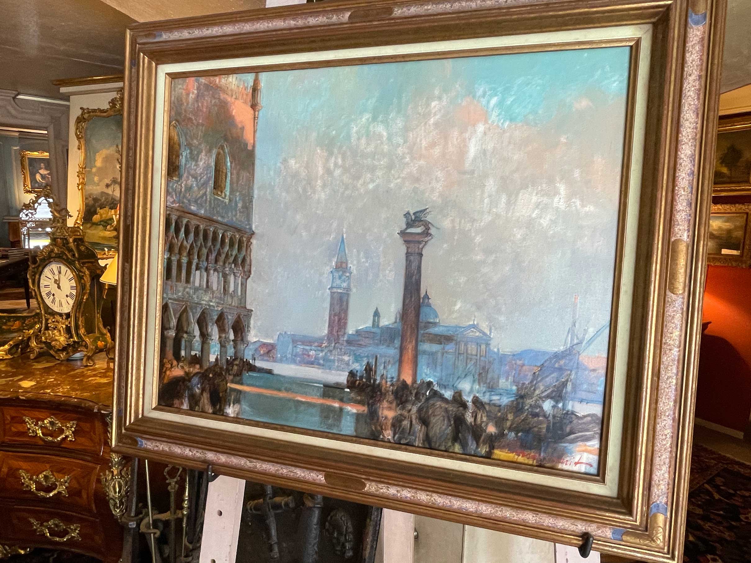 Tableau vue de Venise 19ème siècle, Antoine Bouvard