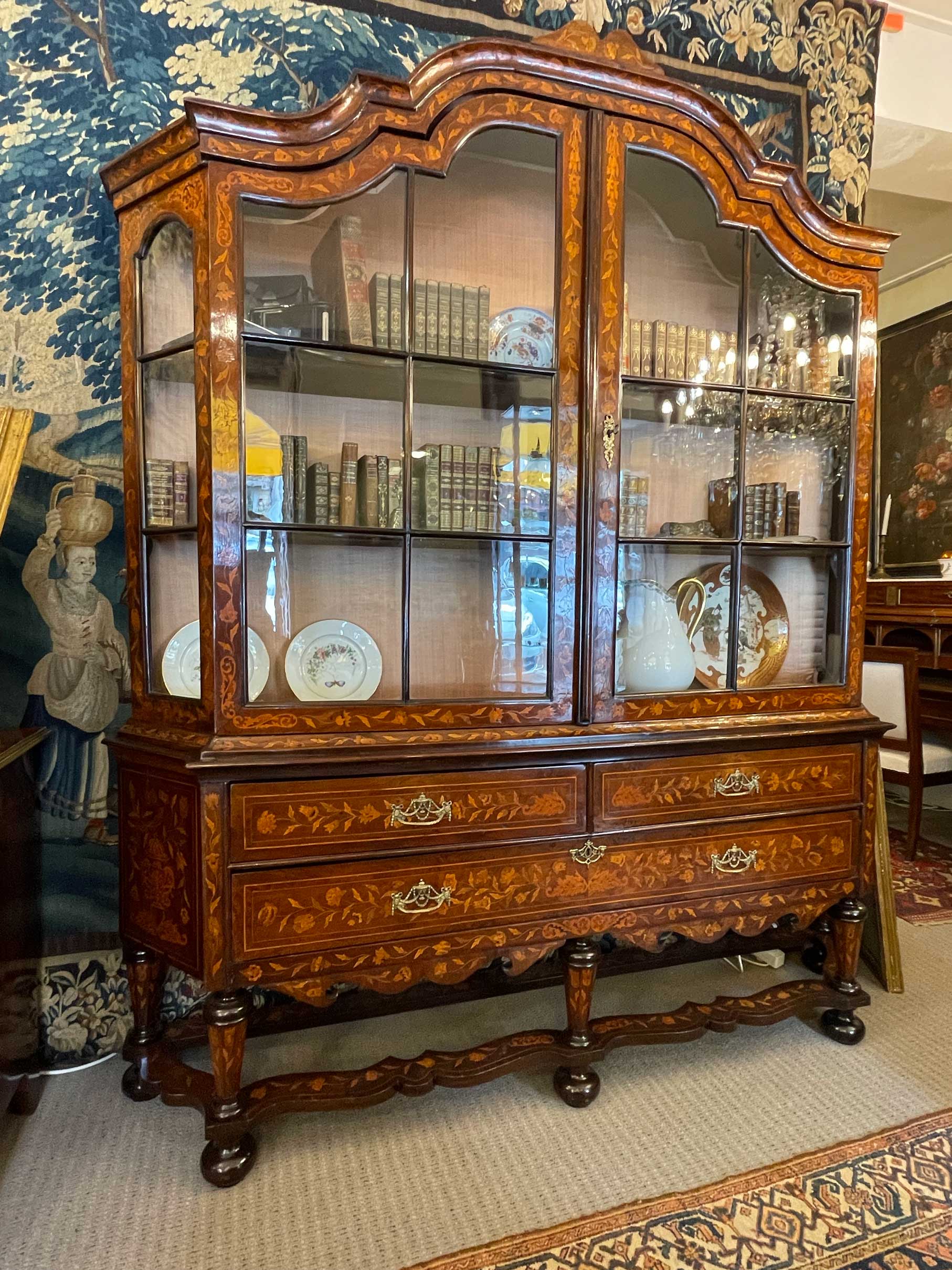 Bibliothèque vitrine hollande 18ème siècle