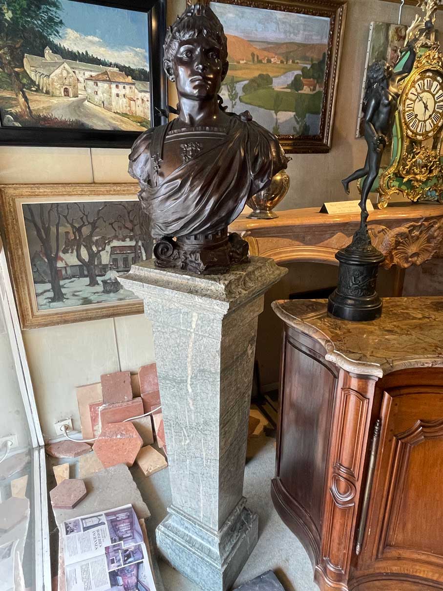 Buste en bronze empereur romain